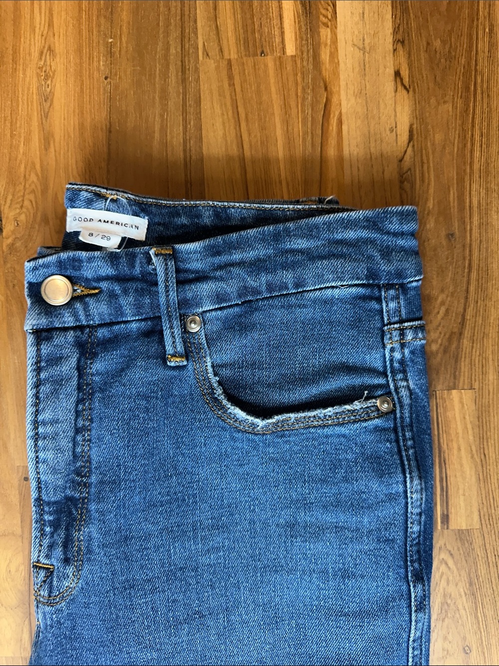 Good American Good Skate High Waist Wide Leg Jeans – Size 8 – Blue 383 - Picture 3 of 12